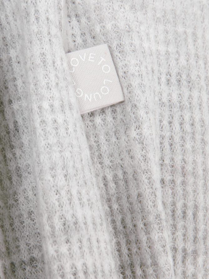 Supersoft Waffle Texture Flared Pajama Bottoms - Image 2
