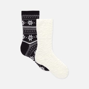 2-Pack Fluffy Crew Socks