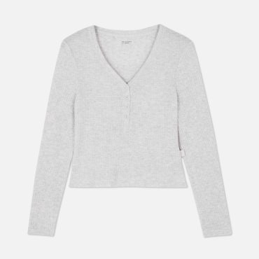 Supersoft Waffle Long Sleeve Pajama Top