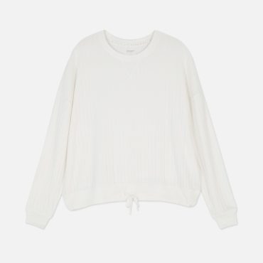 Supersoft Ribbed Long Sleeve Pajama Top