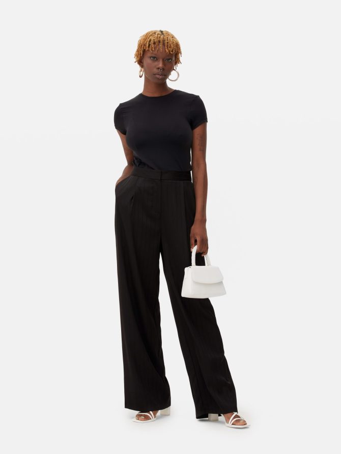 Pinstripe Satin Pants