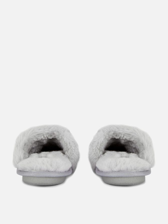 Sequin Faux Fur Mule Slippers - Image 3