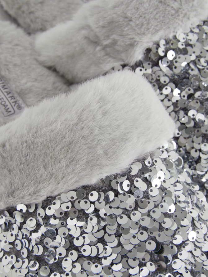 Sequin Faux Fur Mule Slippers - Image 5