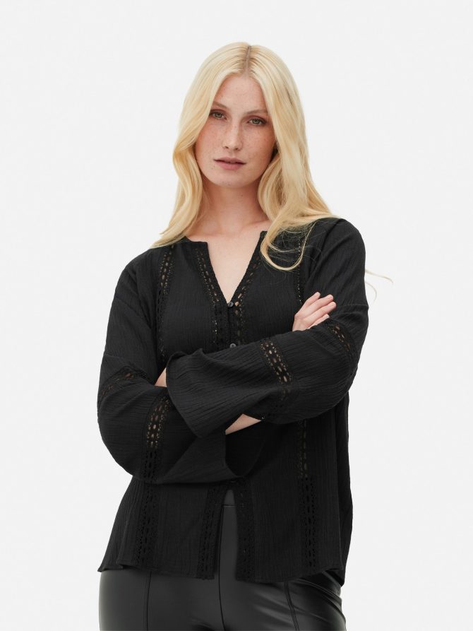 V-Neck Crochet Tunic - Image 2