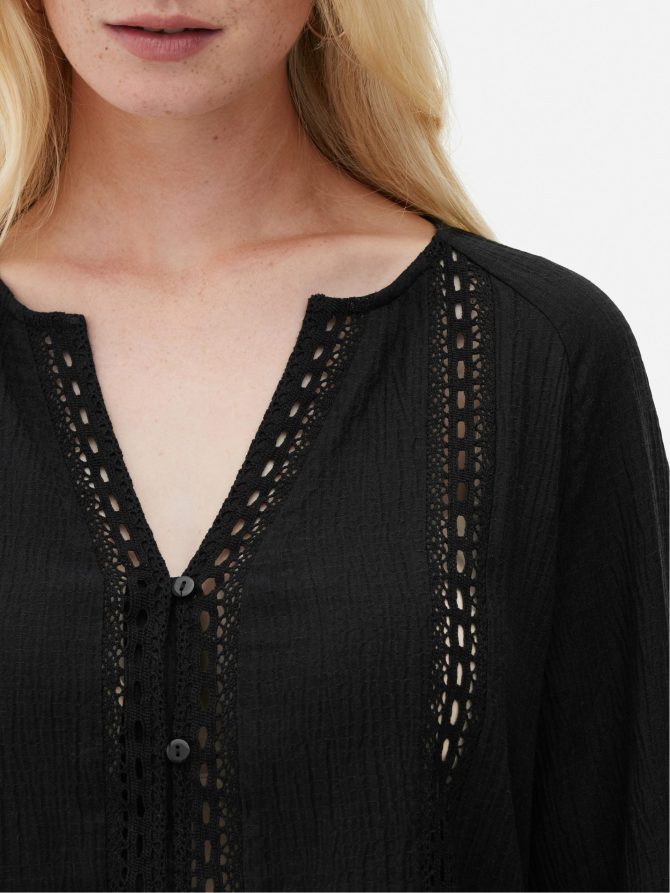 V-Neck Crochet Tunic - Image 3