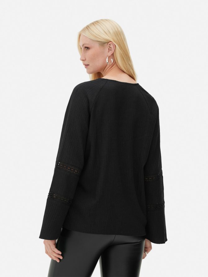 V-Neck Crochet Tunic - Image 4