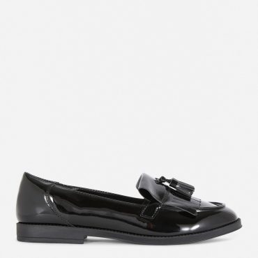 Wide Fit Patent Tassel Loafers