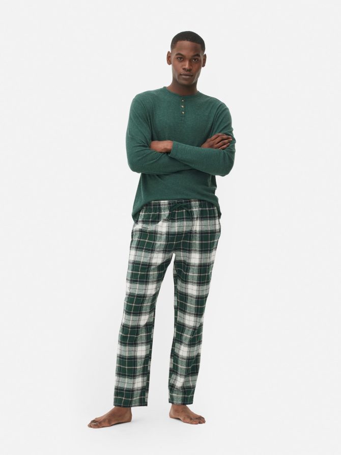 Men's Check Long Sleeve Pajamas