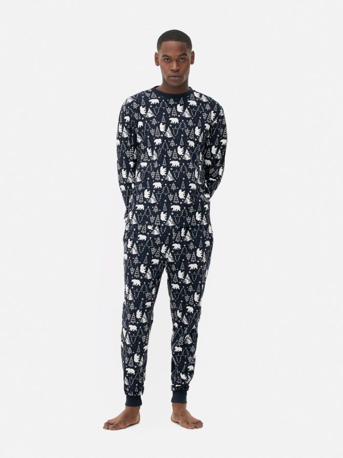 Men's Polar Bear Christmas Pajama Set