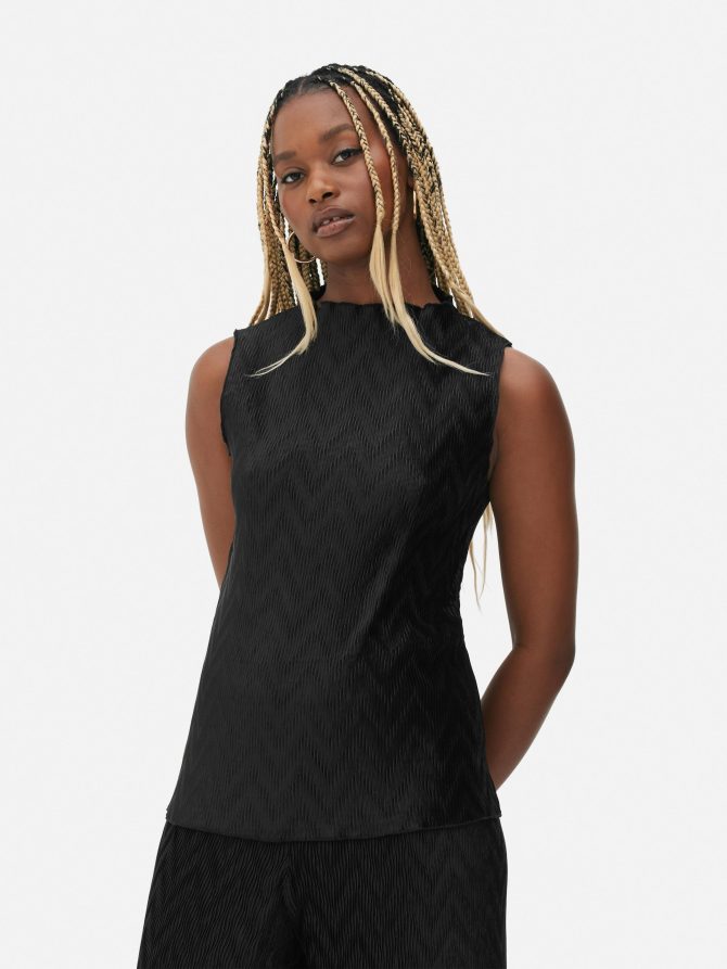 Satin Plissé Top - Image 2