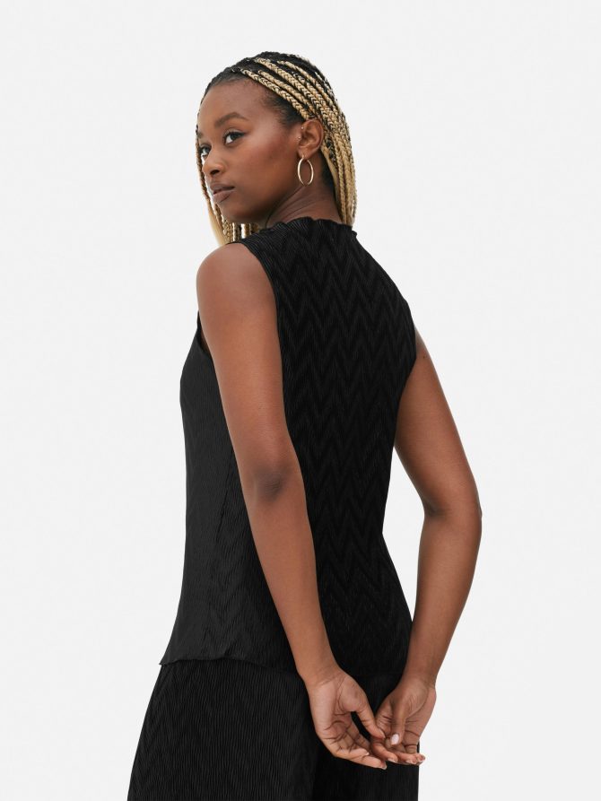 Satin Plissé Top - Image 4