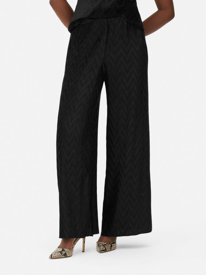Satin Plissé Pants - Image 2