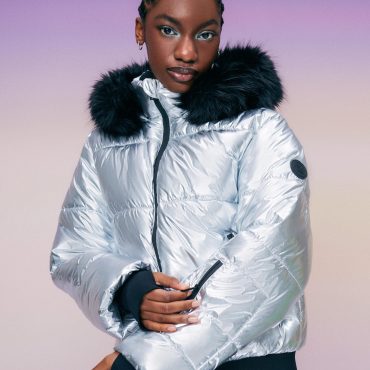Metallic Hooded Puffer Jacket