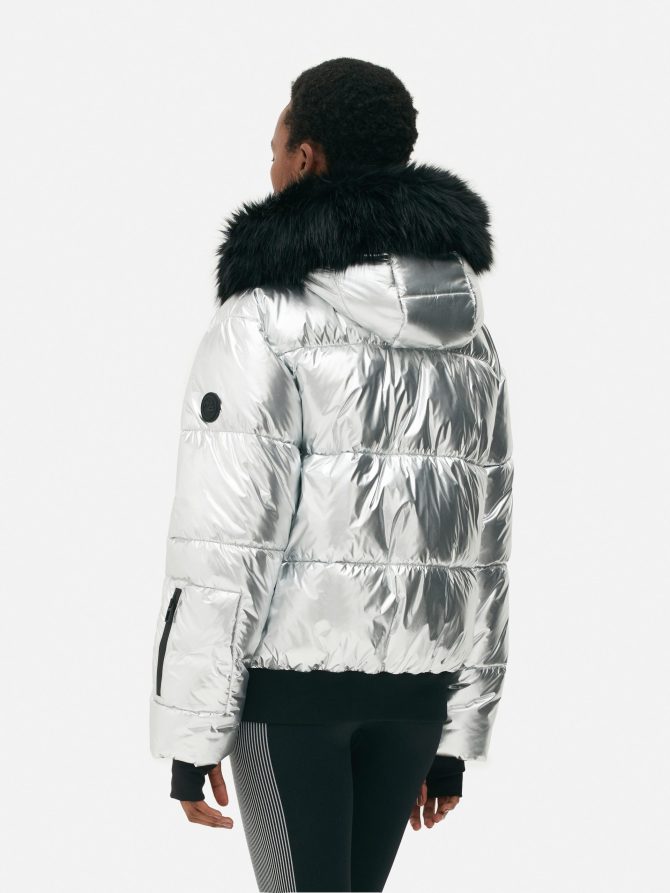 Metallic Hooded Puffer Jacket - Image 5