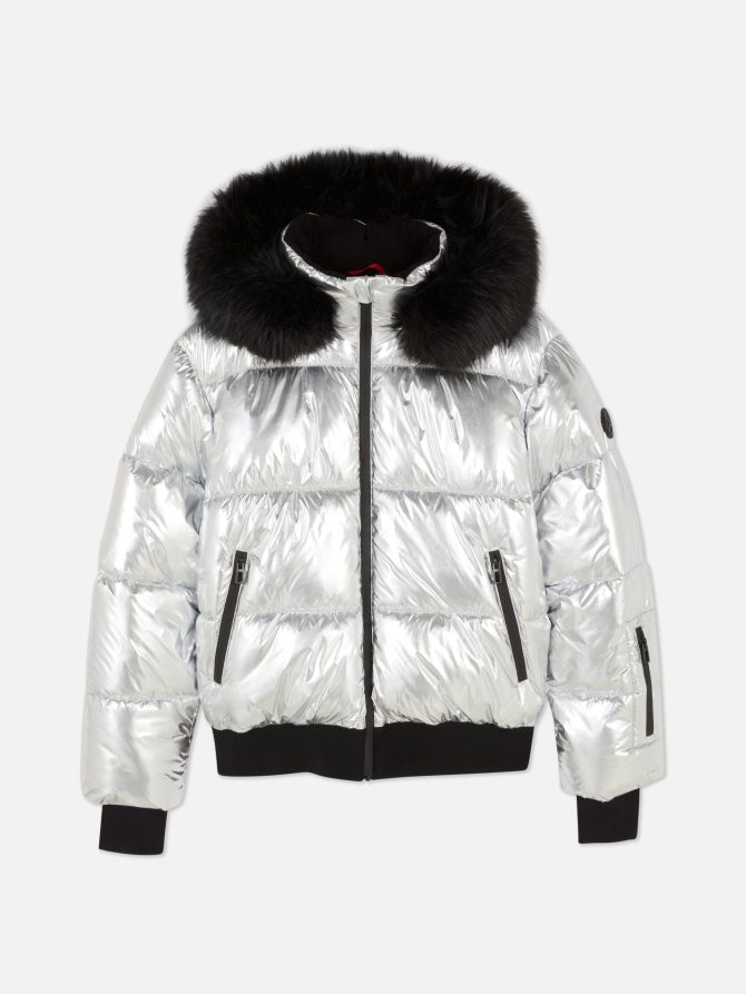Metallic Hooded Puffer Jacket - Image 6