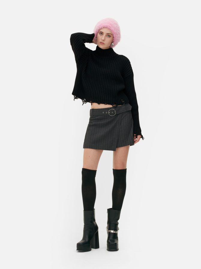 Rita Ora Nibbled Hem Sweater