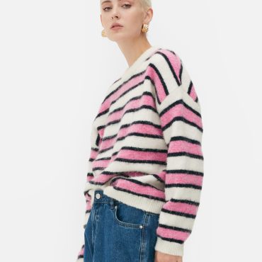 Rita Ora Brushed Striped Sweater