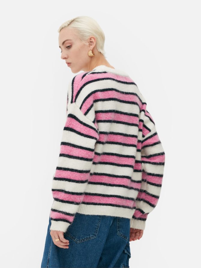 Rita Ora Brushed Striped Sweater - Image 4