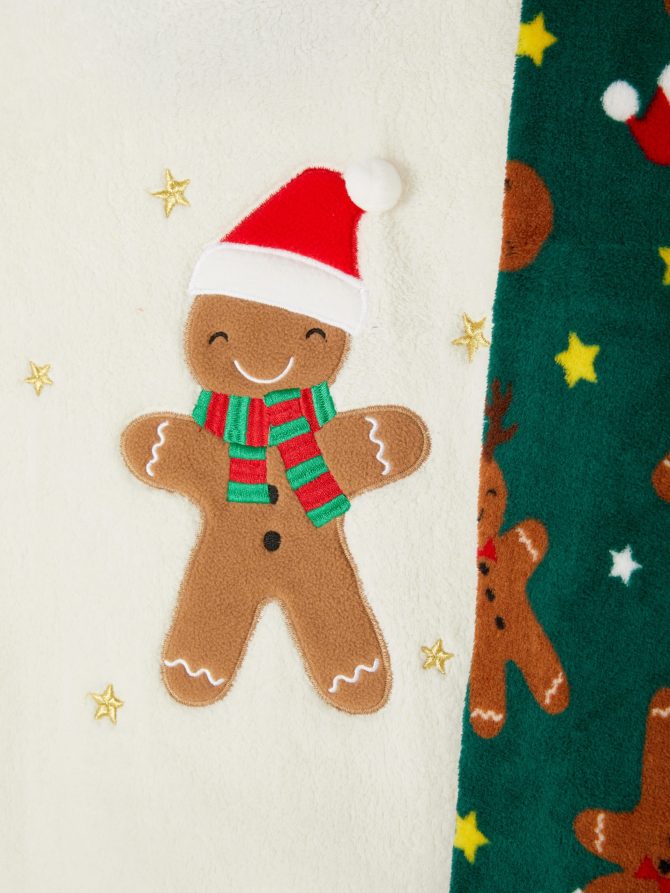 Gingerbread Print Fleece Christmas Pajamas - Image 5