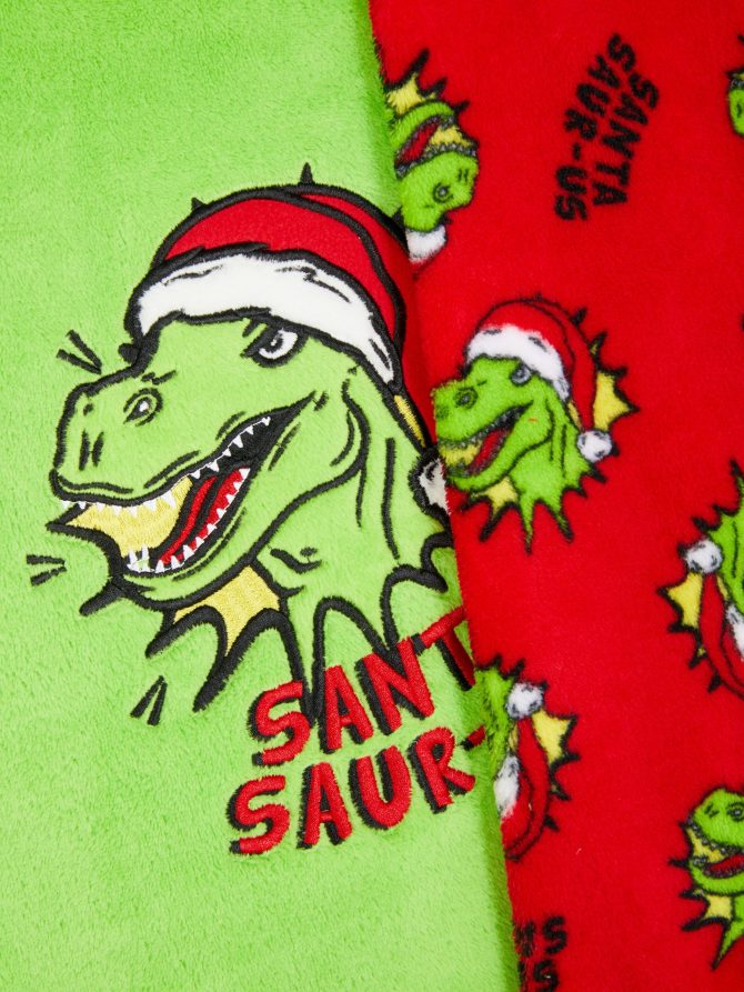 Christmas Dinosaur Fleece Pajamas - Image 3