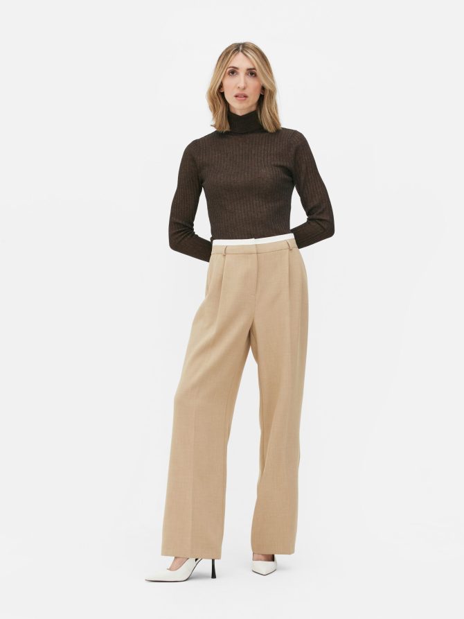Rib Sparkle Turtleneck Top