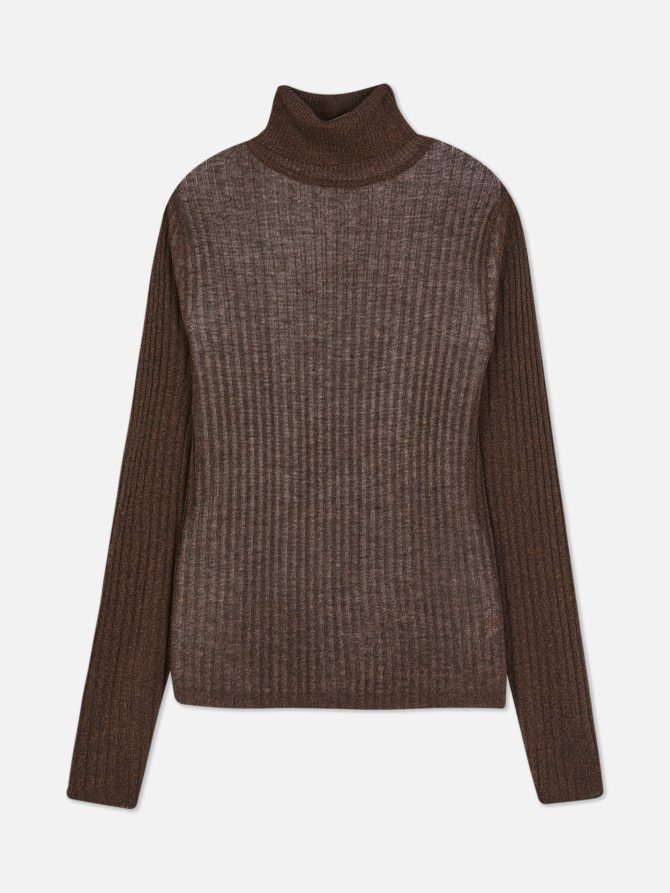 Rib Sparkle Turtleneck Top - Image 5