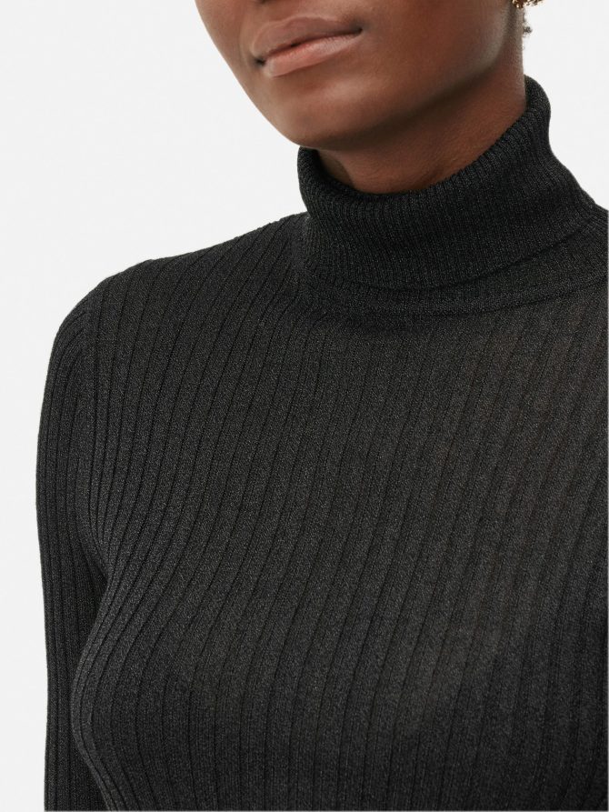 Rib Sparkle Turtleneck Top - Image 3