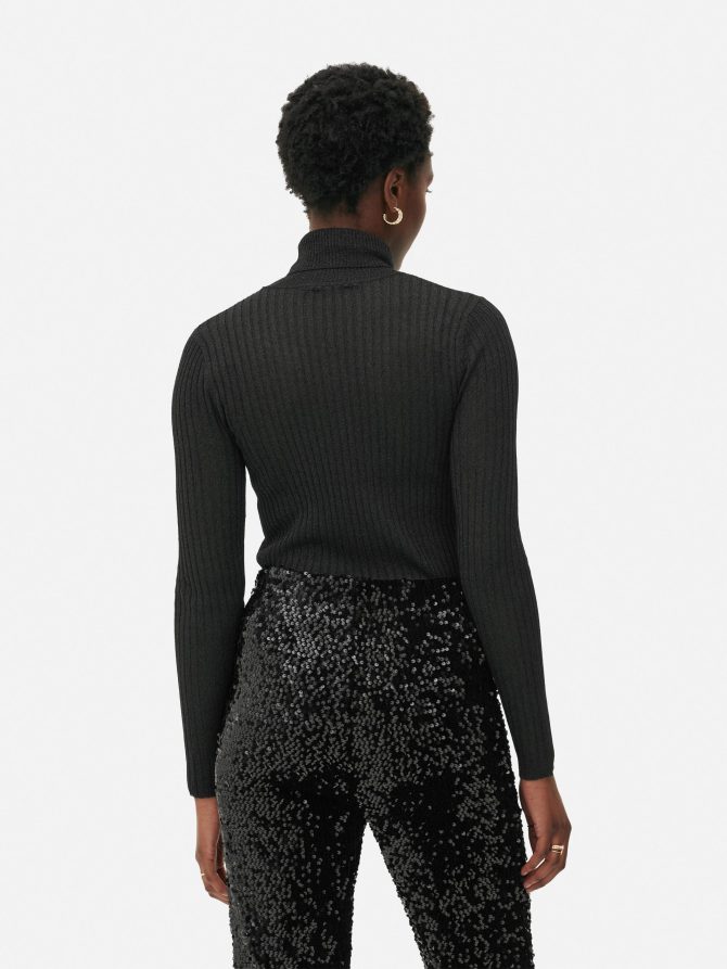 Rib Sparkle Turtleneck Top - Image 4