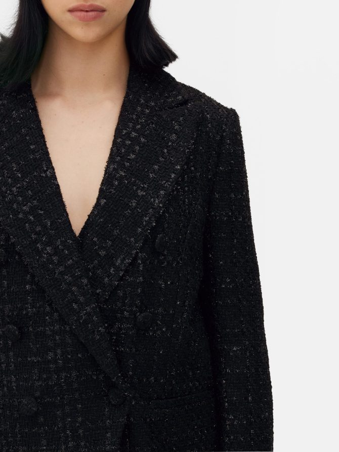 Shimmer Bouclé Double-Breasted Blazer - Image 3