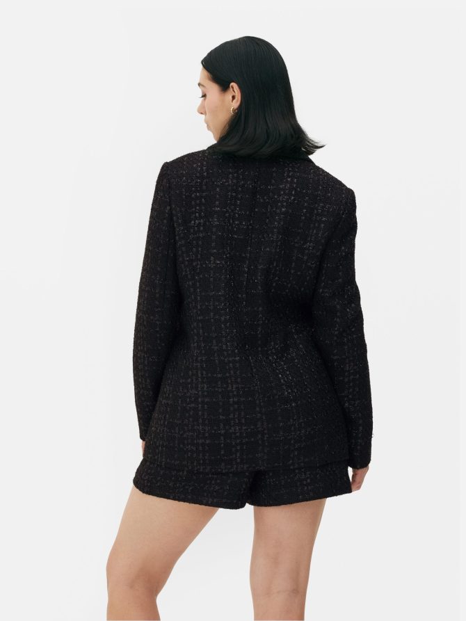 Shimmer Bouclé Double-Breasted Blazer - Image 4