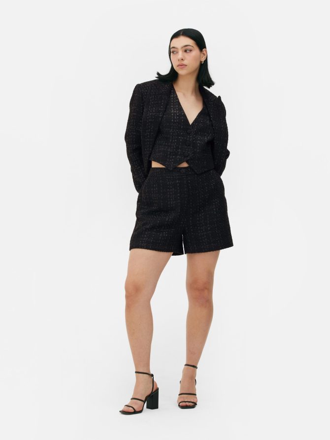 Shimmer Bouclé Shorts