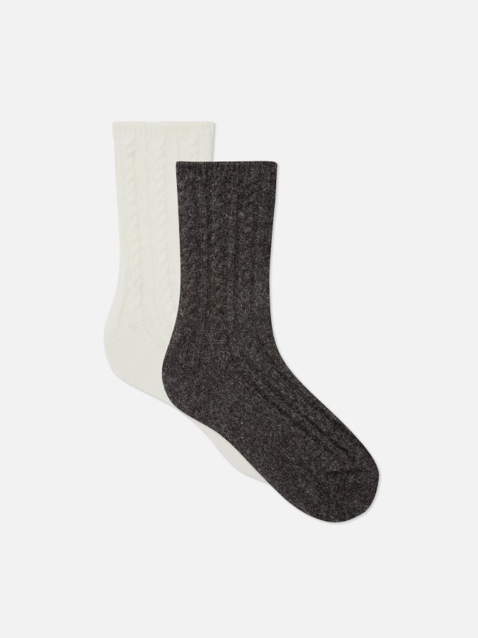 2-pack Cable Crew Socks