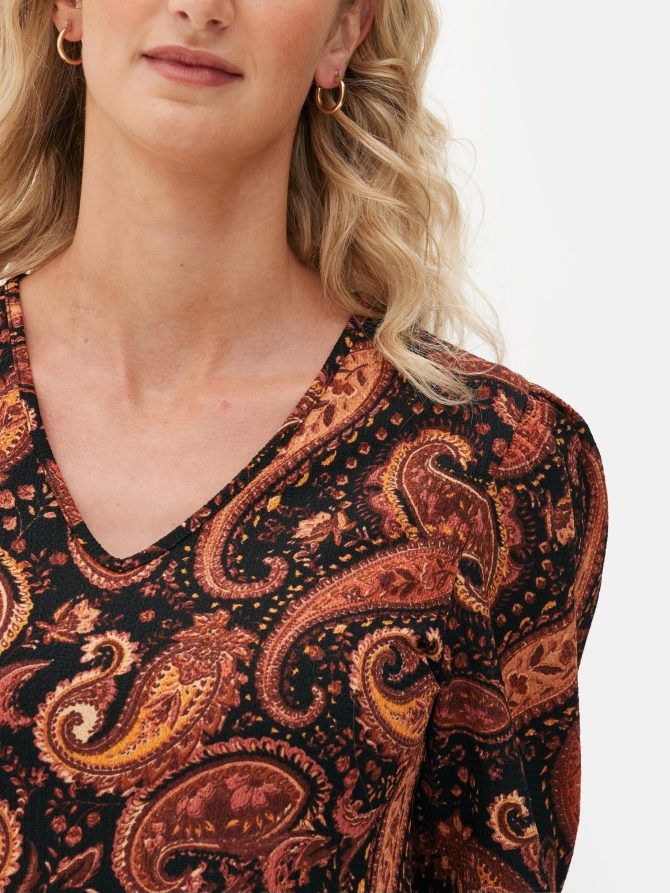 Long Sleeve V-Neck Mini Dress - Image 3