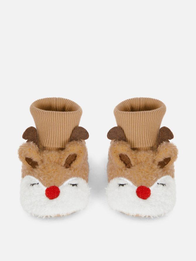 Reindeer Sock Top Slippers - Image 2