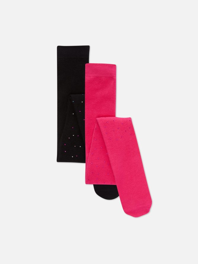 2-Pack Gem Detail Tights