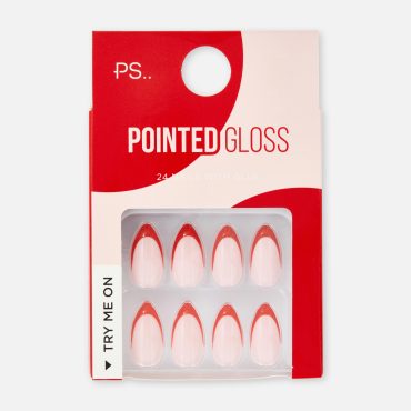 PS Red Tip Press On Nails