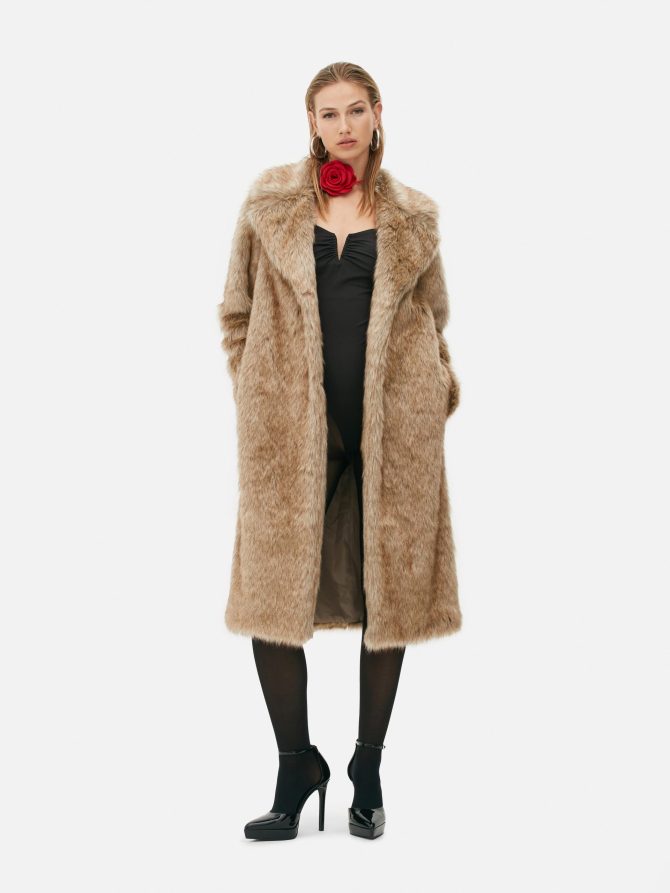 Rita Ora Midi Faux Fur Coat - Image 2