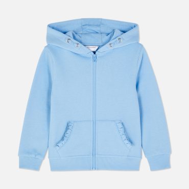 Ruffle Pocket Zip Hoodie