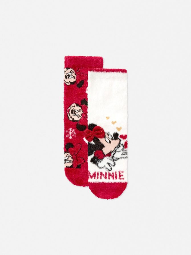 2-Pack Disney's Minnie Mouse Festive Cozy Socks
