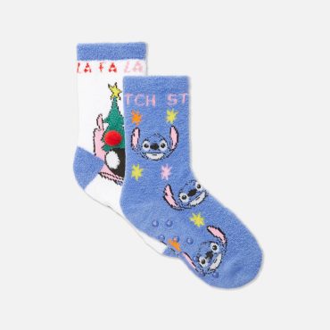 2-Pack Disney’s Lilo and Stitch Christmas Cozy Socks
