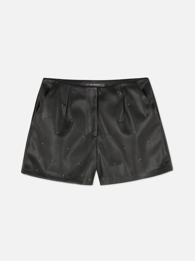 Stud Faux Leather Shorts - Image 5
