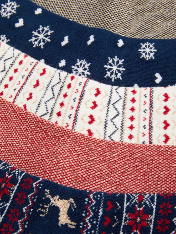 5-Pack Christmas Pattern Crew Socks - Image 2