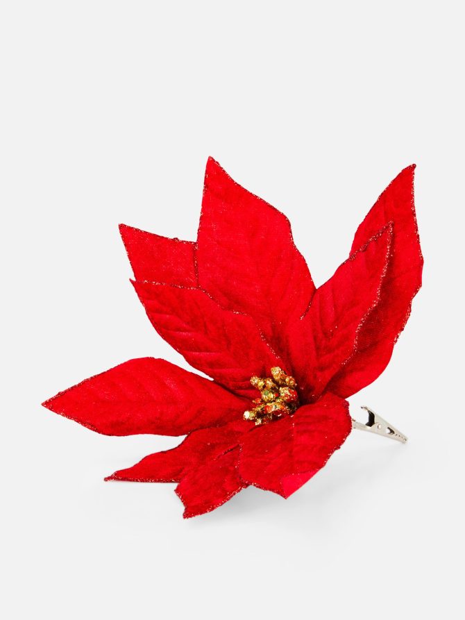 Poinsettia Clip Christmas Decoration