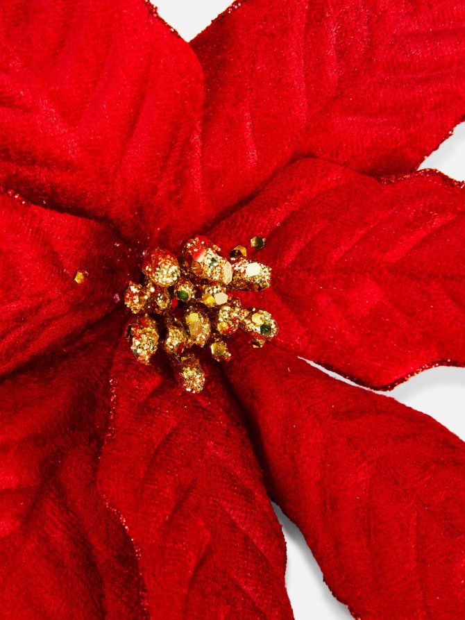 Poinsettia Clip Christmas Decoration - Image 2