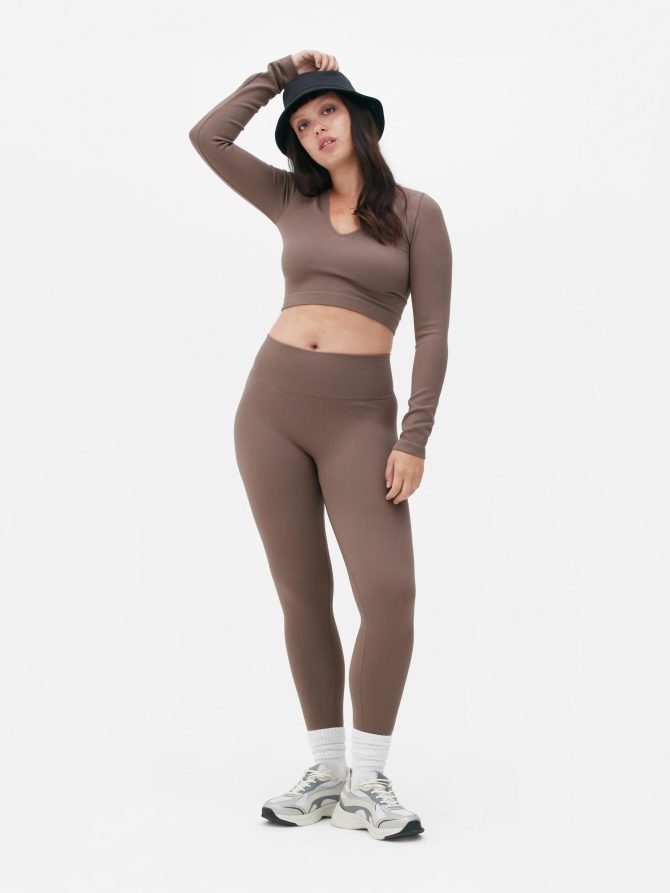 Seamfree Long Sleeve V-Neck Crop Top