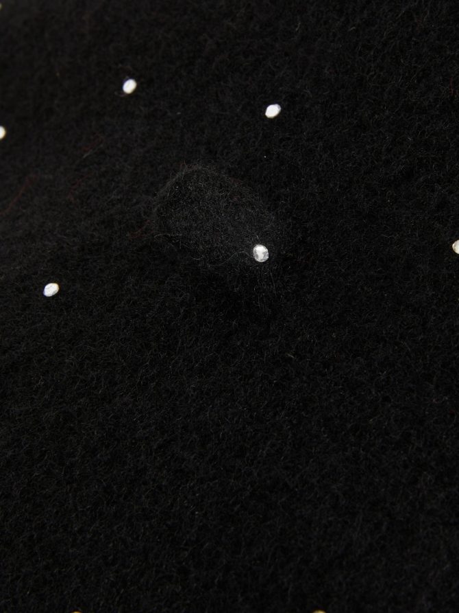 Rhinestone Detail Wool Beret - Image 2