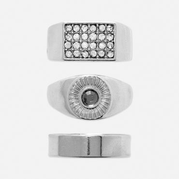 3-Pack Rhinestone Rings