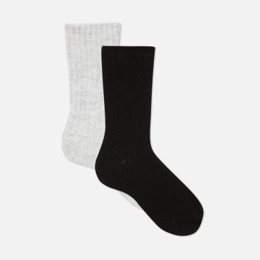 2-Pack Ribbed Warm Crew Socks