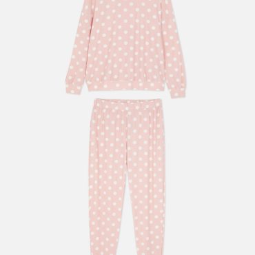 Soft Touch Polka Dot Long Sleeve Pajamas