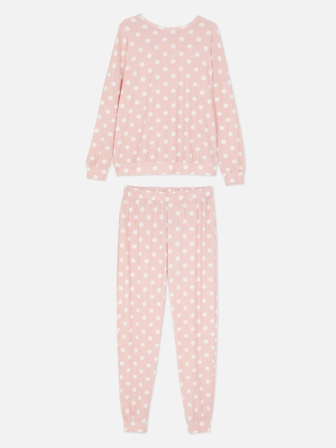 Soft Touch Polka Dot Long Sleeve Pajamas